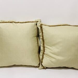 Set 2 Candice Olson Throw Pillows with down filled inserts wood bead edging Soft